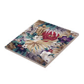 Retro Tropical Flower Pattern Tegeltje (Zijkant)