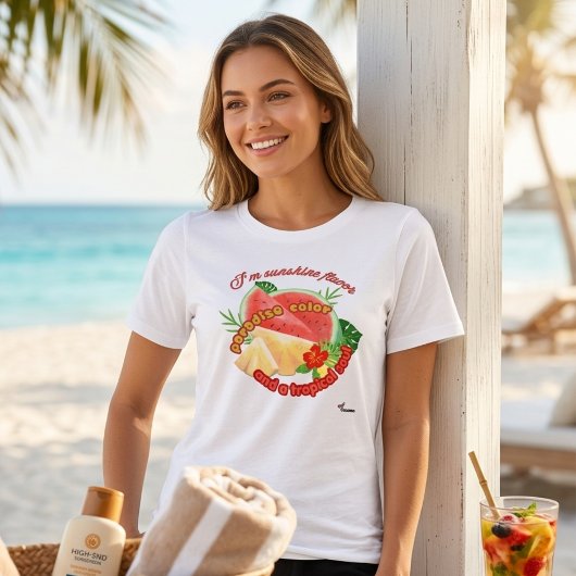 Retro Tropical Fruit T-Shirt Watermelon Pineapple 