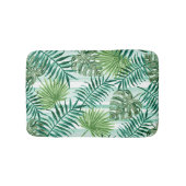Retro Tropical Green Palm Leaves Pattern Badmat (Voorkant)