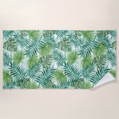 Retro Tropical Green Palm Leaves Pattern Strandlaken (Voorkant)