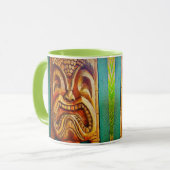 Retro Tropical Hawaii Tiki Fierce Cool  Mok (Voorkant links)