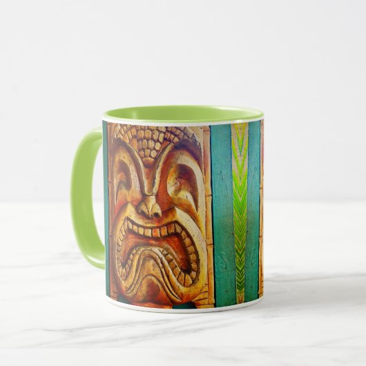 Retro Tropical Hawaii Tiki Fierce Cool  Mok (Voorkant links)