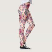 Retro Tropical Hibiscus Wren Pattern Leggings (Rechts)