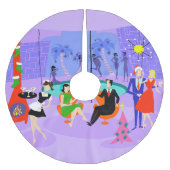 Retro Tropical Holiday Party X-mas Tree Skirt Kerstboom Rok (Voorkant)