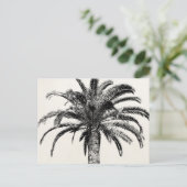 Retro Tropical Island Palm Tree (zwart-wit) Briefkaart (Staand voorkant)