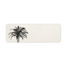 Retro Tropical Island Palm Tree (zwart-wit)