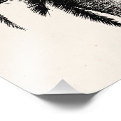 Retro Tropical Island Palm Tree (zwart-wit) Foto Afdruk (Hoek)