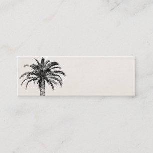 Retro Tropical Island Palm Tree (zwart-wit) Mini Visitekaartje