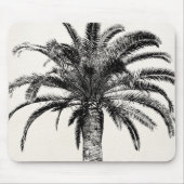 Retro Tropical Island Palm Tree (zwart-wit) Muismat (Voorkant)