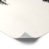 Retro Tropical Island Palm Tree (zwart-wit) Poster (Hoek)