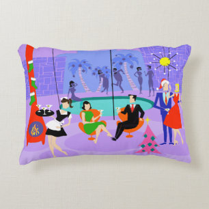 Retro Tropical Kerstparty Accent Pillow Decoratief Kussen