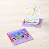 Retro Tropical kerstparty Paper Onderzetter (Insitu)