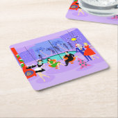 Retro Tropical kerstparty Paper Onderzetter (Schuin)