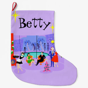 Retro Tropical Kerstparty Stoppen Grote Kerstsok