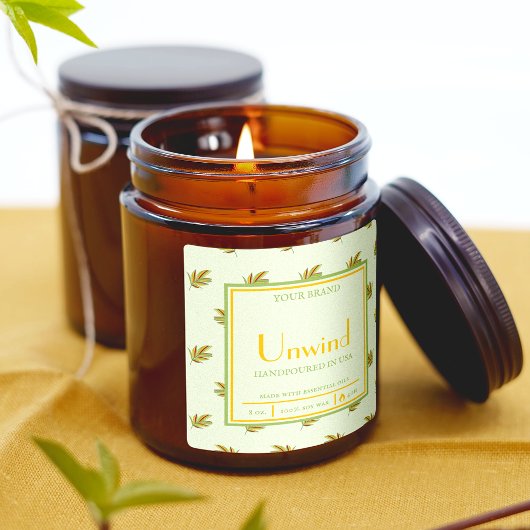 Retro Tropical laat Small Business Candle label ac