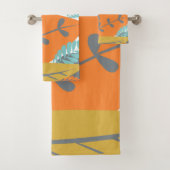 Retro Tropical Leaf Bath Towels mid Century Modern Bad Handdoek (Insitu)