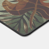 Retro tropical monstera palm leaf 70's zomer bureaumat (Hoek)