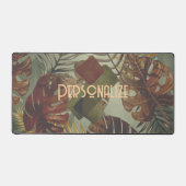 Retro tropical monstera palm leaf 70's zomer bureaumat (Voorkant)
