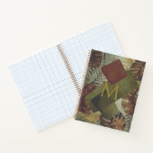 Retro tropical monstera palm leaf 70's zomer notitieboek (Binnen)