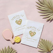 Retro Tropical Palm Tree Pickleball Vrijgezellenfe Bedankzakje