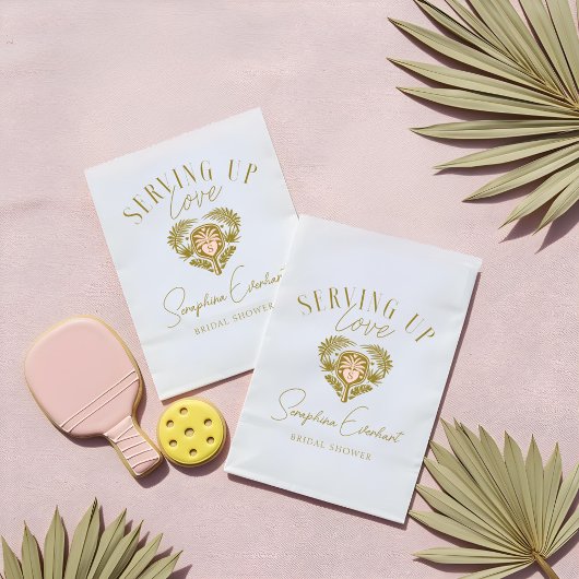 Retro Tropical Palm Tree Pickleball Vrijgezellenfe Bedankzakje