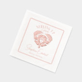 Retro Tropical Palm Tree Pickleball Vrijgezellenfe Folie Servetten (Links)