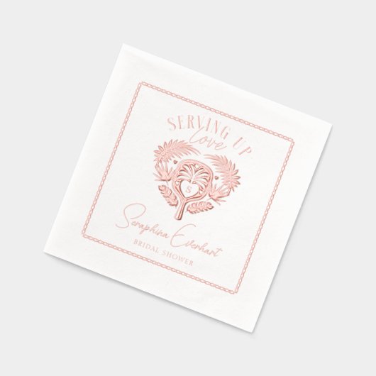 Retro Tropical Palm Tree Pickleball Vrijgezellenfe Folie Servetten (Links)