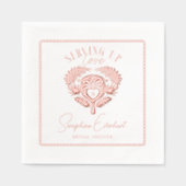 Retro Tropical Palm Tree Pickleball Vrijgezellenfe Folie Servetten (Voorkant)