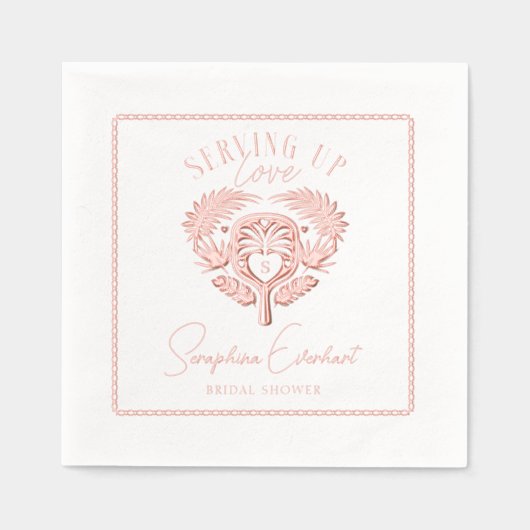 Retro Tropical Palm Tree Pickleball Vrijgezellenfe Folie Servetten (Voorkant)