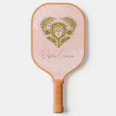 Retro Tropical Palm Tree Pickleball Vrijgezellenfe Pickleball Paddle (Voorkant)