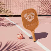 Retro Tropical Palm Tree Pickleball Vrijgezellenfe Pickleball Paddle
