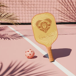 Retro Tropical Palm Tree Pickleball Vrijgezellenfe Pickleball Paddle