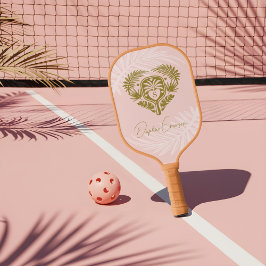 Retro Tropical Palm Tree Pickleball Vrijgezellenfe Pickleball Paddle