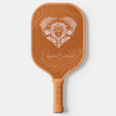 Retro Tropical Palm Tree Pickleball Vrijgezellenfe Pickleball Paddle (Voorkant)