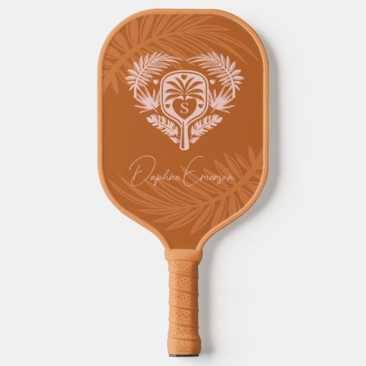 Retro Tropical Palm Tree Pickleball Vrijgezellenfe Pickleball Paddle (Voorkant)