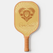 Retro Tropical Palm Tree Pickleball Vrijgezellenfe Pickleball Paddle (Voorkant)