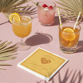 Retro Tropical Palm Tree Pickleball Vrijgezellenfe Servet