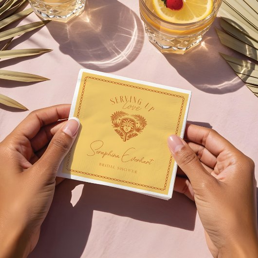 Retro Tropical Palm Tree Pickleball Vrijgezellenfe Servet