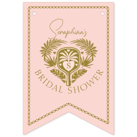 Retro Tropical Palm Tree Pickleball Vrijgezellenfe Vlaggetjes (Eerste vlag)