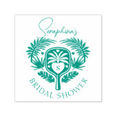 Retro Tropical Palm Tree Pickleball Vrijgezellenfe Zelfinktende Stempel (Design)