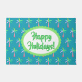 Retro Tropical Personalized Tropical Palms Holiday Deurmat (Voorkant)