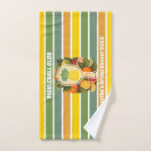 Retro Tropical Pickleball Club Bruiloftsfeest Handdoek (Handdoek)