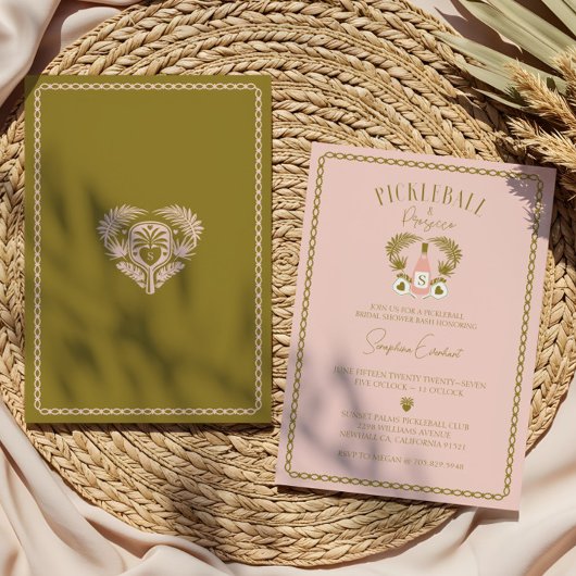 Retro Tropical Pickleball & Prosecco Vrijgezellenf Kaart