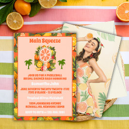 Retro Tropical Pickleball Vrijgezellenfeest Foto Kaart