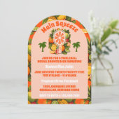 Retro Tropical Pickleball Vrijgezellenfeest Fotobo Kaart (Staand voorkant)