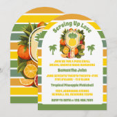 Retro Tropical Pineapple Pickleball Vrijgezellenfe Kaart (Voorkant / Achterkant)