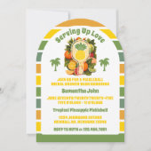 Retro Tropical Pineapple Pickleball Vrijgezellenfe Kaart (Voorkant)