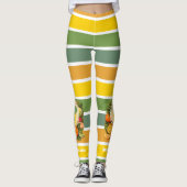 Retro Tropical Pineapple Pickleball Vrijgezellenfe Leggings (Voorkant)