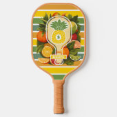 Retro Tropical Pineapple Pickleball Vrijgezellenfe Paddle (Voorkant)