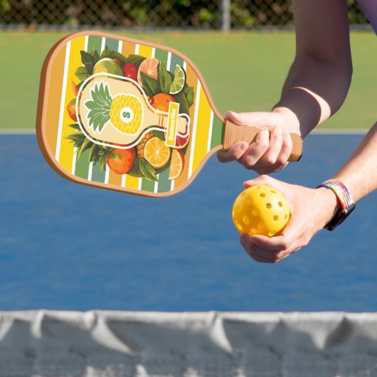 Retro Tropical Pineapple Pickleball Vrijgezellenfe Paddle (Insitu)